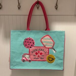 NWT Pickleball Social Club Tote Bag - Blue and Pink